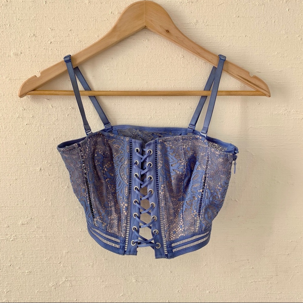 Victoria Secret Rare Lavender Corset ZIP Bralette